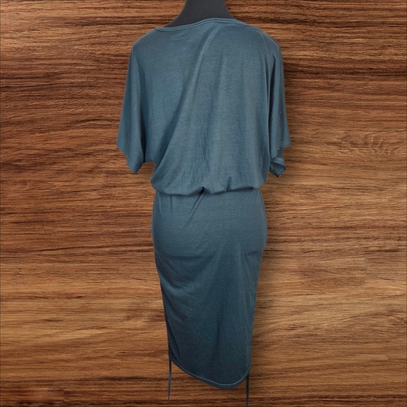 SHEIN Teal Midi Dress With Side Ties Size Small - Picture 3 of 4